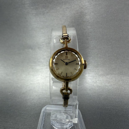 Omega Watch Women 17mm Gold Dial Gold Plated Manual Wind Runs Caliber VTG5