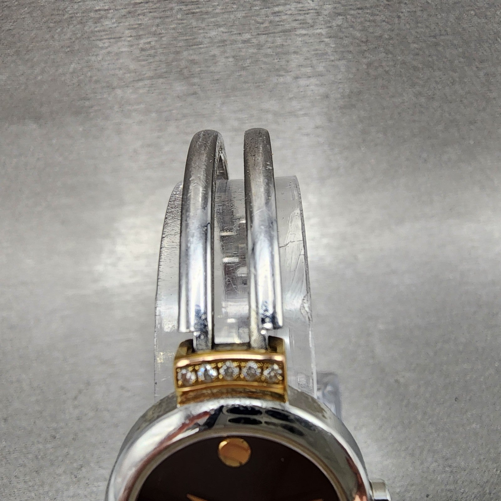 Movado Harmony Watch Women 23mm Black Dial Two Tone Diamond Bezel New Battery4