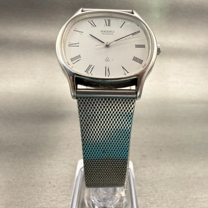Seiko Watch Men 34mm White Dial Silver Tone Oval 6431-5040 New Battery Vintage5