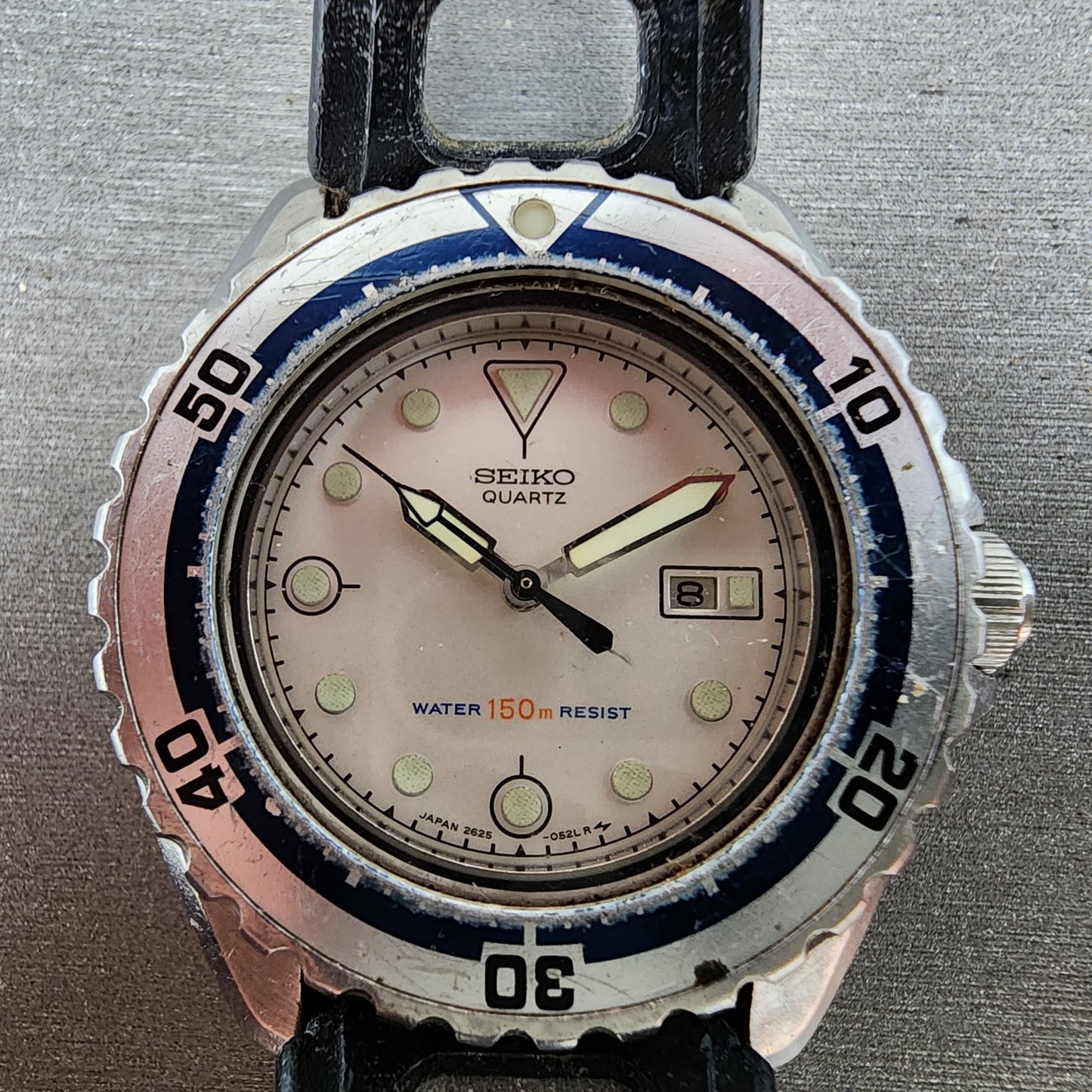 Seiko Dive Watch Women 34mm White Dial Silver Tone Date 26250170 PARTS2