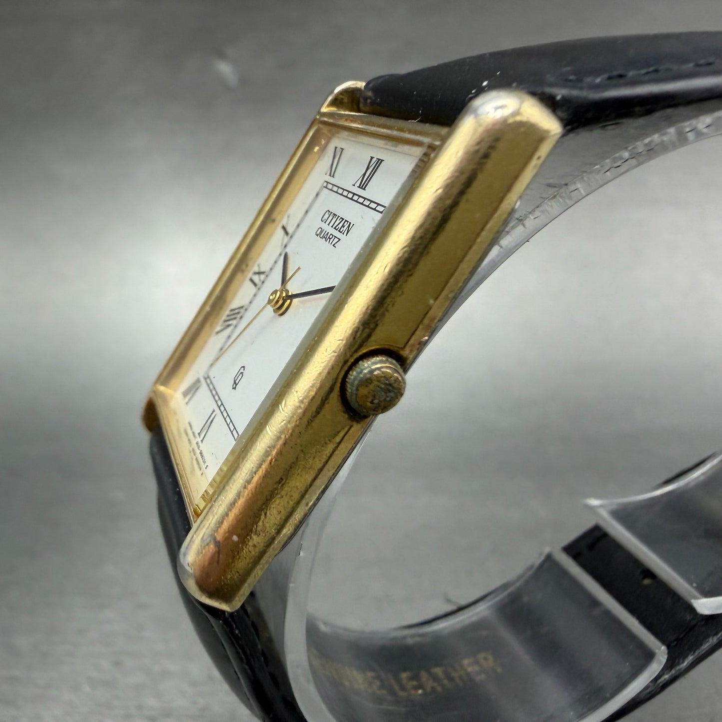 Citizen CQ Tank Watch Men 24mm White Dial Gold Tone Rectangle 6031-S24744 PARTS3
