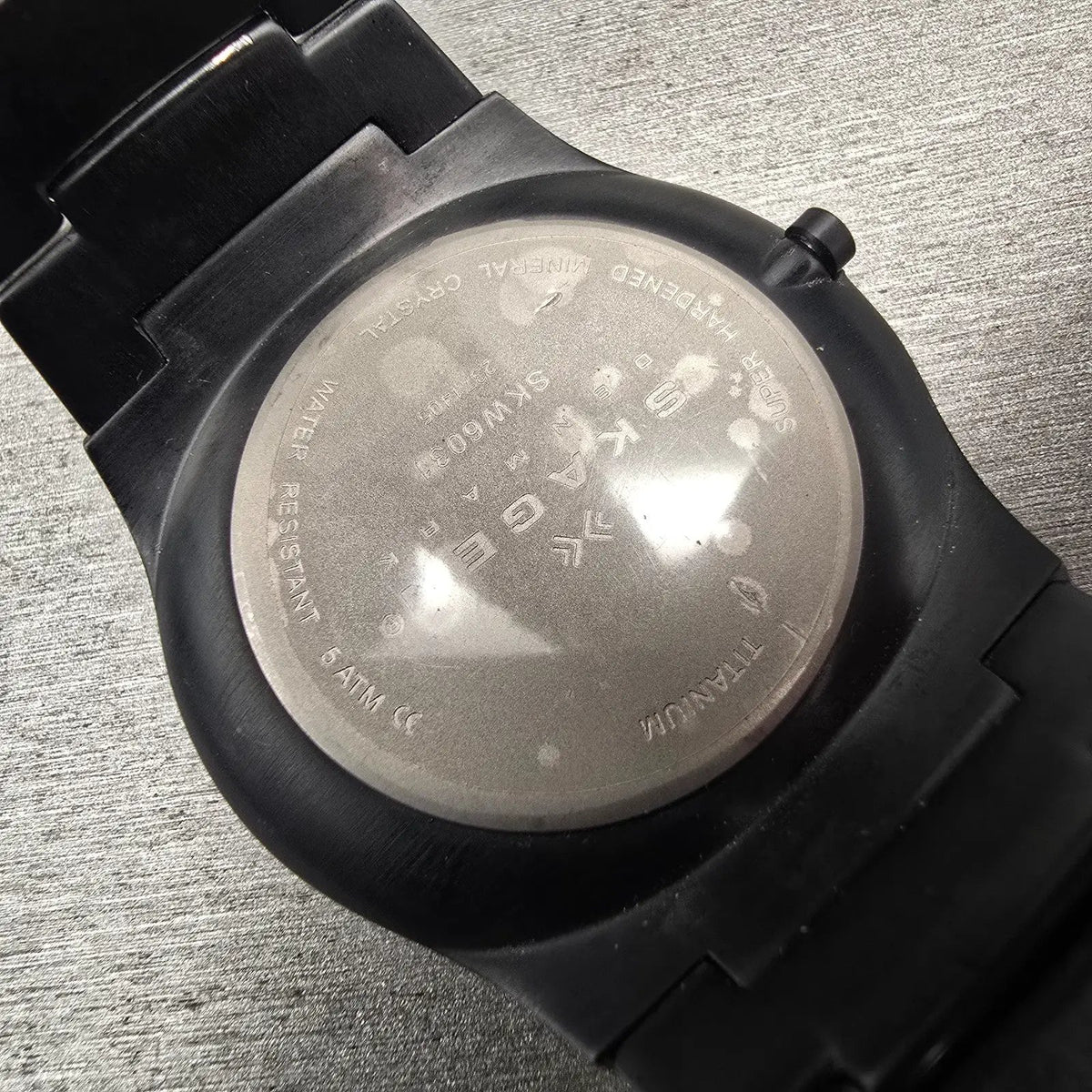 Skagen Watch Men 41mm Black Dial Titanium Date Round SKW6031 New Battery10