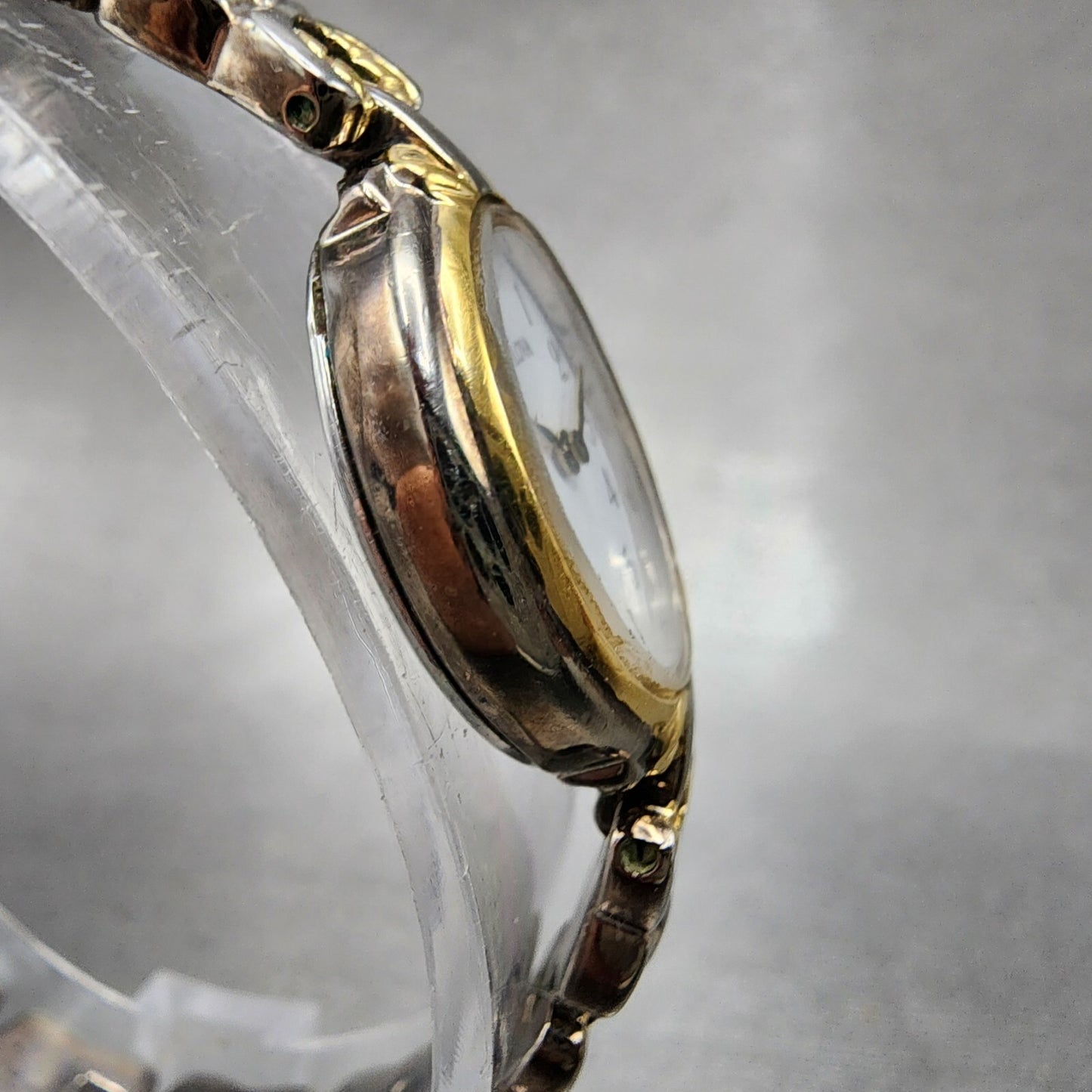 Bulova Watch Women 16mm White Dial Two Tone Oval 98L66 New Battery Vintage3