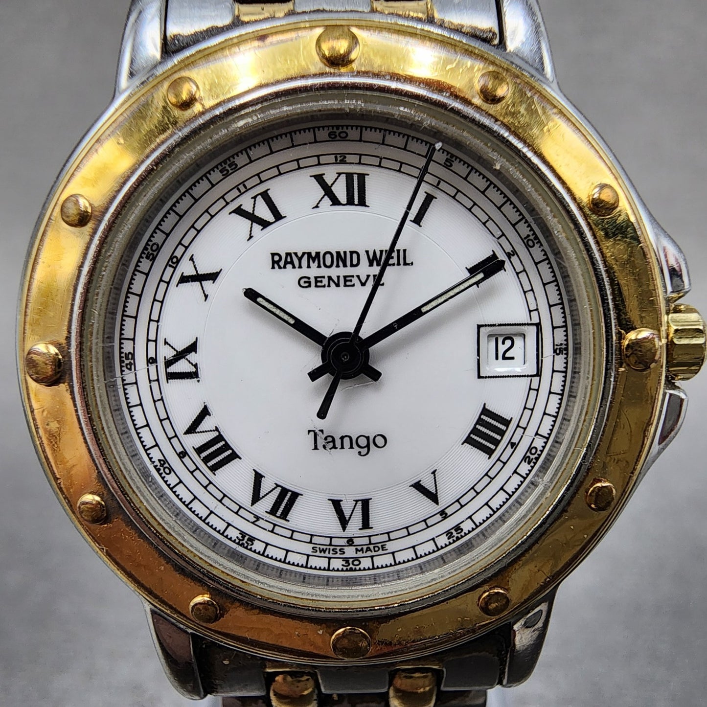 Raymond Weil Tango Watch Women 28mm White Dial Two Tone Date Round 5360 New Batt1