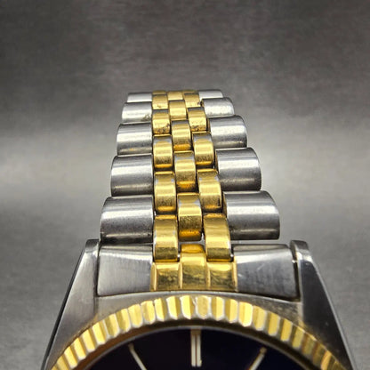 Seiko President Watch Men 36mm Blue Dial Two Tone Daydate 5Y23-8A69 New Batt JP25