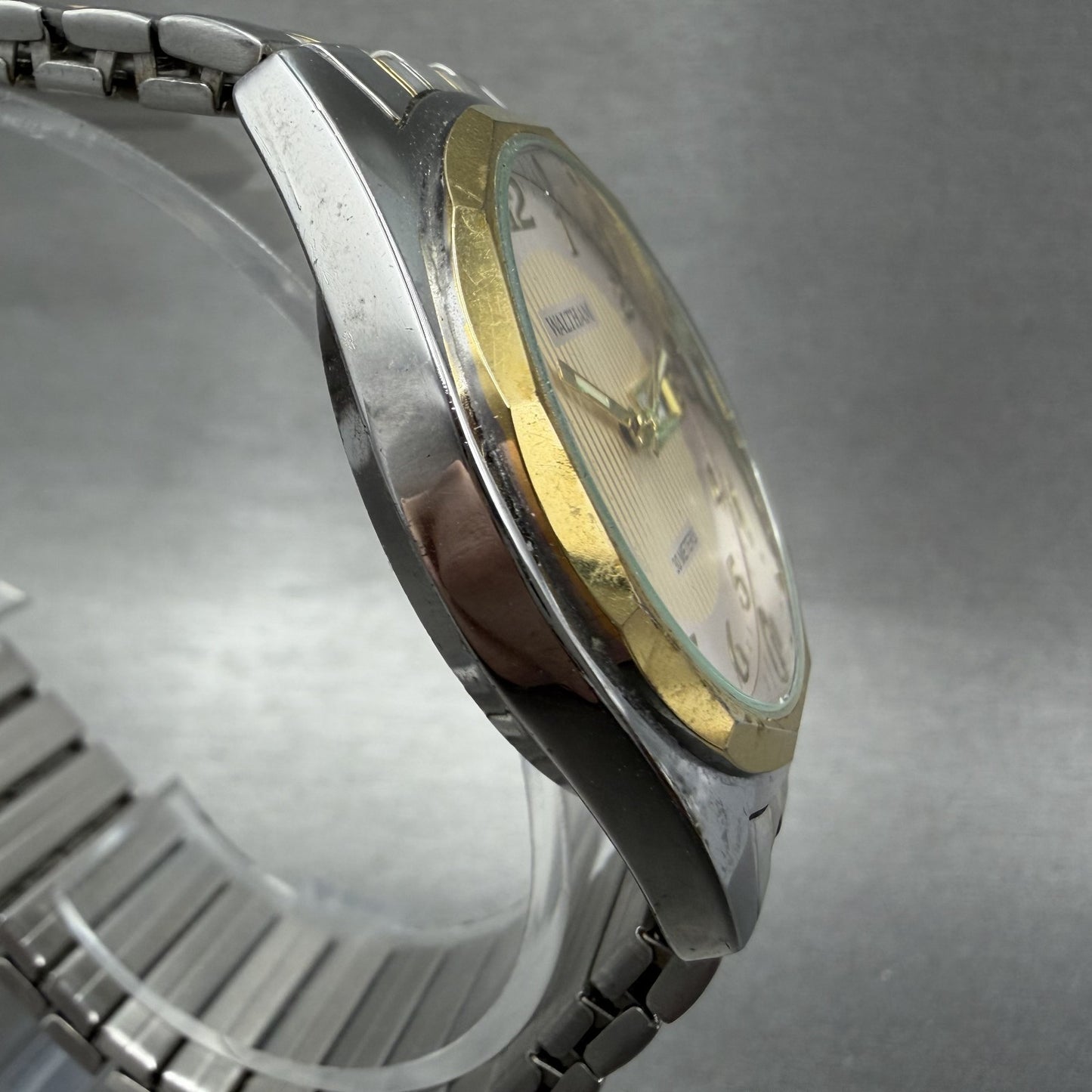 Waltham Watch Men 37mm Silver Dial Two Tone Daydate Round New Battery3