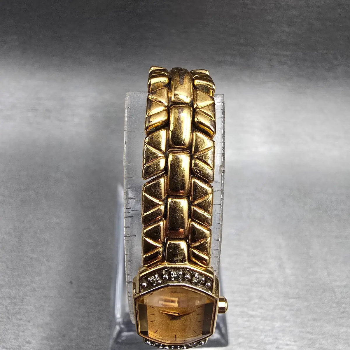 Seiko Lassale Watch Women 13mm Gold Dial Gold Diamond 2E20-7179 New Battery4