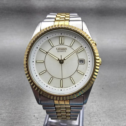 Citizen President Watch Men 36mm White Dial Two Tone Date Backlight New Batt0