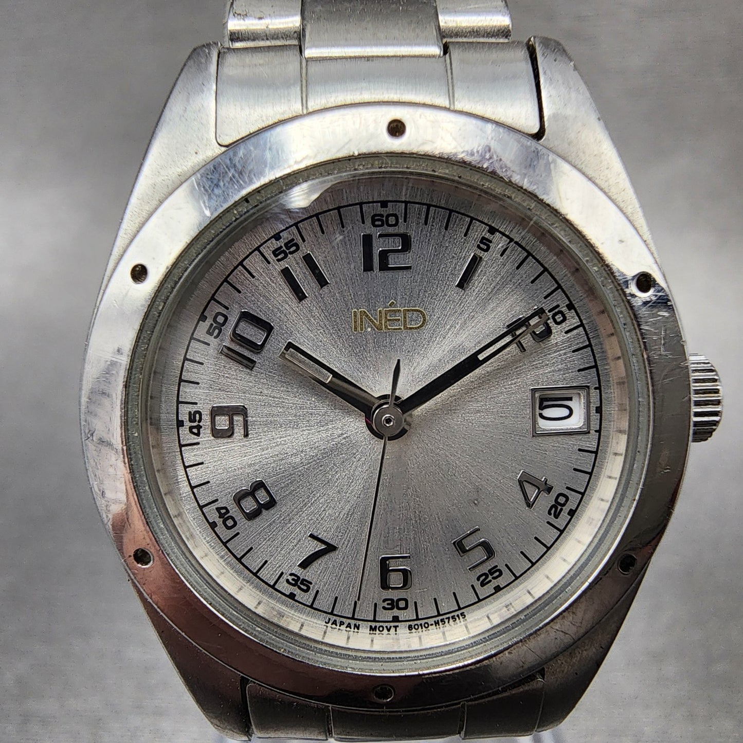 Citizen INED Watch Women 26mm Silver Dial Silver Tone Date Round New Battery1
