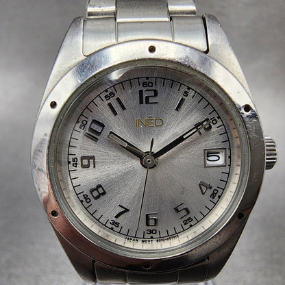 Citizen INED Watch Women 26mm Silver Dial Silver Tone Date Round New Battery1