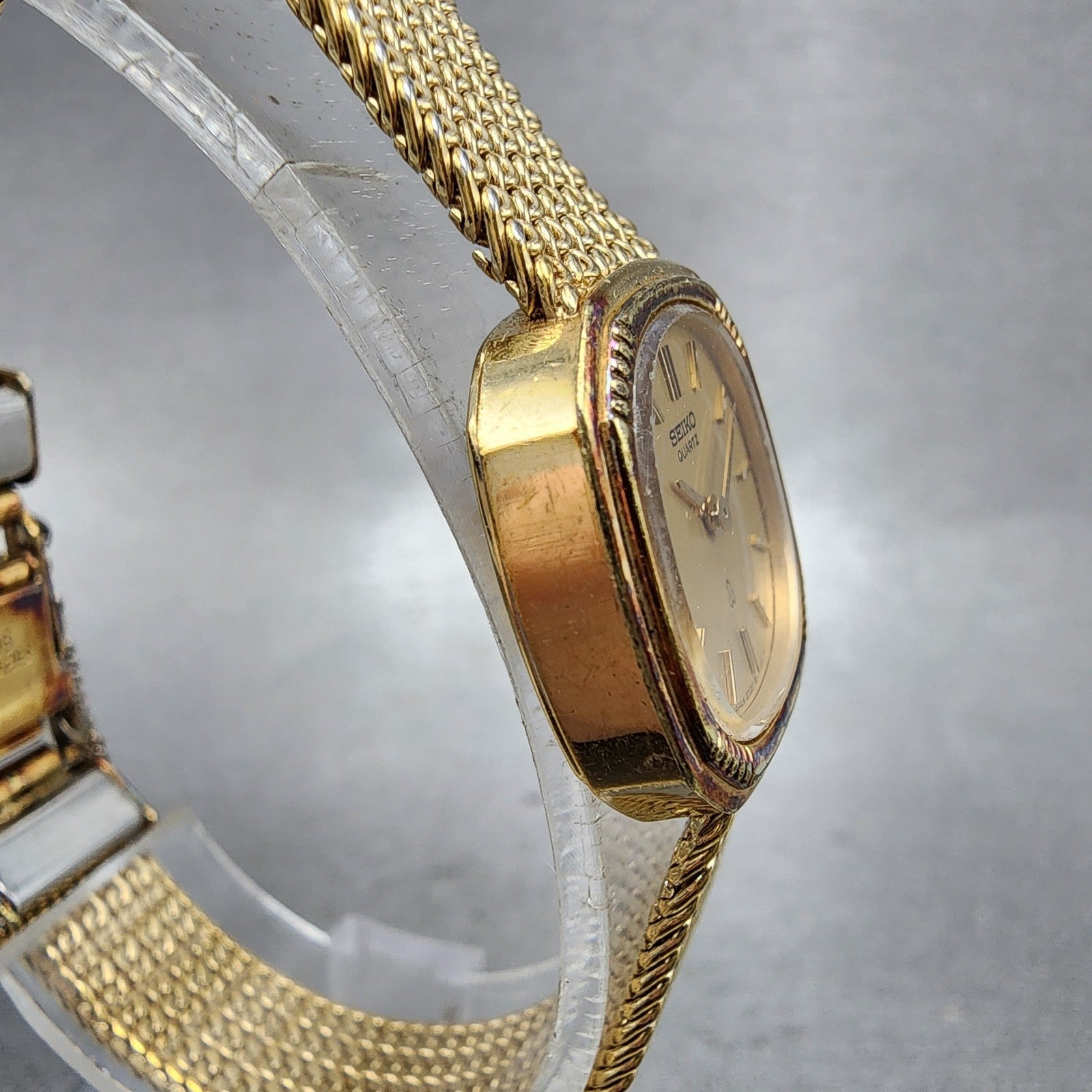 Seiko Watch Women 21mm Champagne Dial Gold Tone Octagon 23205200 New Battery3