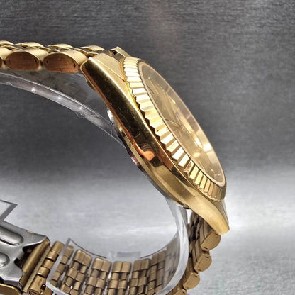 Citizen President Watch Men 35mm Gold Dial Gold Tone Daydate 6100-R00391 New Bat3
