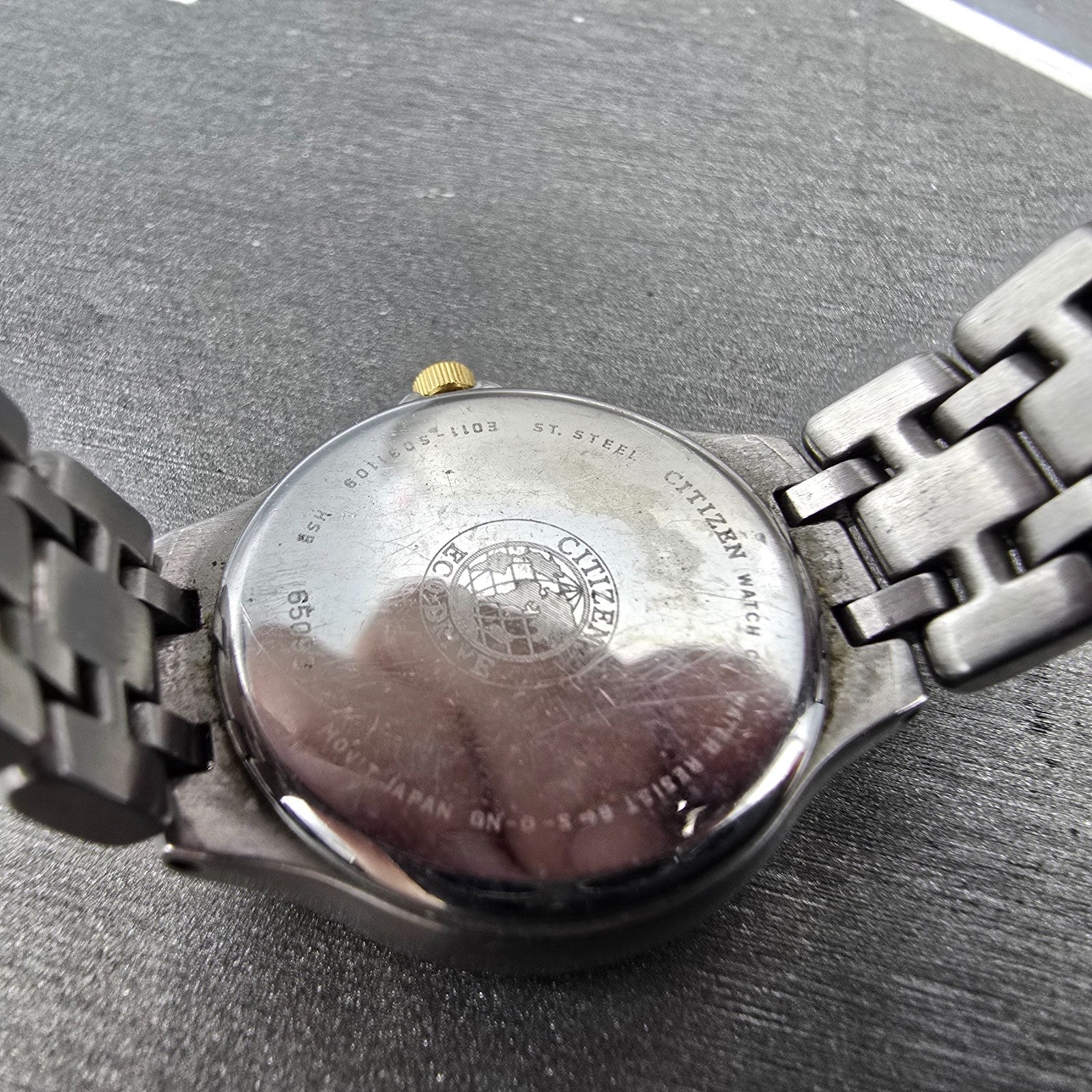 Citizen Eco-Drive Lucca Watch Women 25mm MOP Dial Two Tone Date Diamonds Runs10