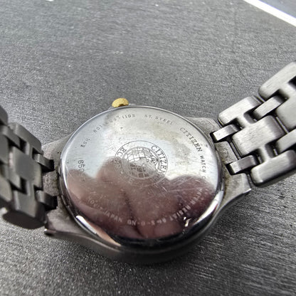Citizen Eco-Drive Lucca Watch Women 25mm MOP Dial Two Tone Date Diamonds Runs10