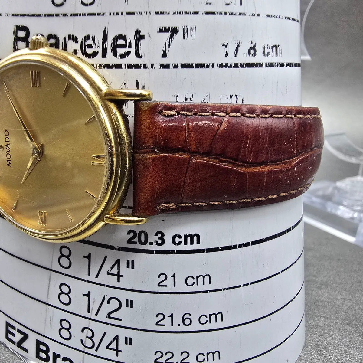Movado Watch Men 34mm Gold Dial Gold Tone Round 87-E4-885 New Battery VTG10