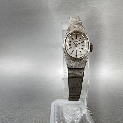 Seiko Watch Women 15mm Silver Dial Silver Tone Manual Oval 11207000 Runs5