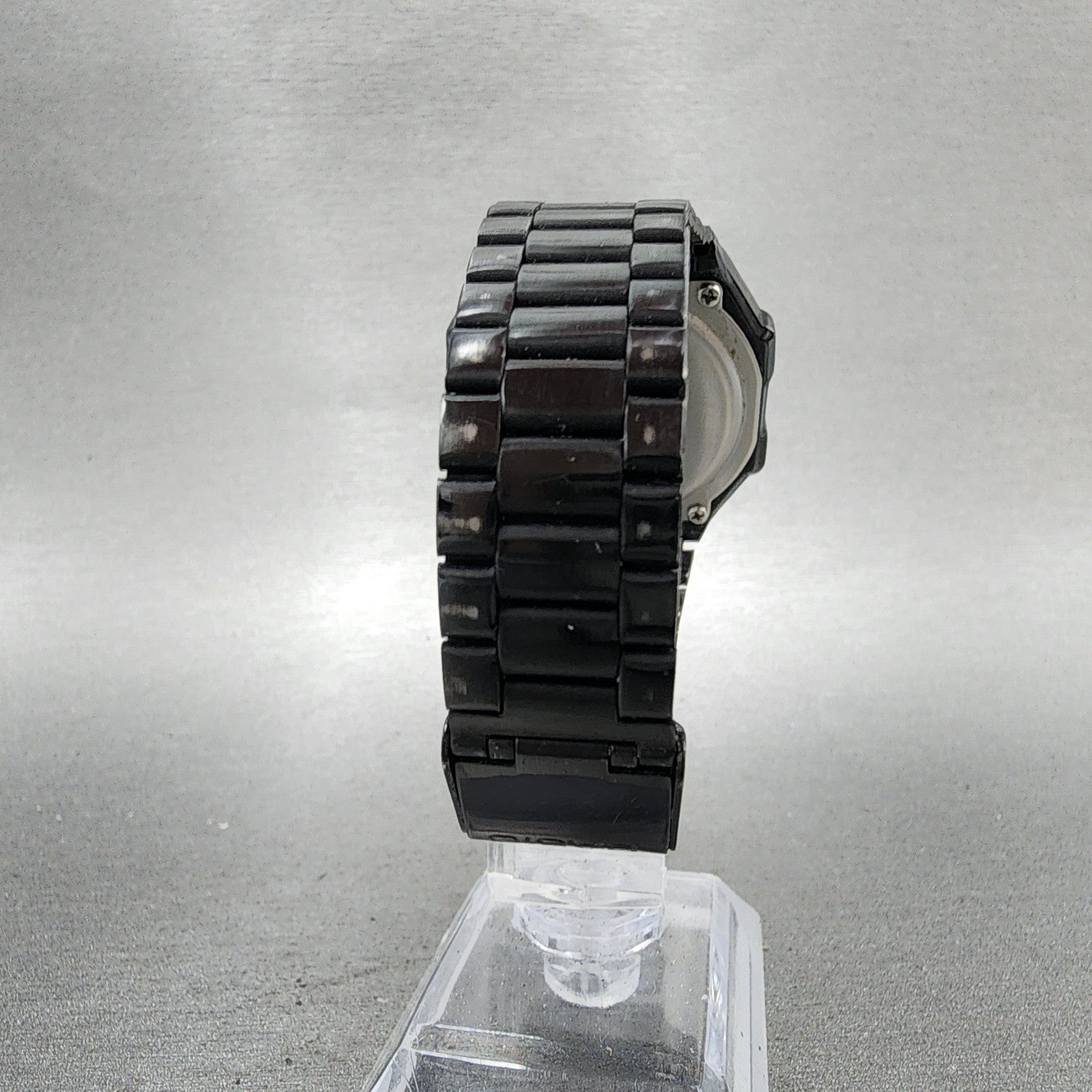 Casio A168 Touch Watch Men 36mm Black Dial Black Tone Octagon New Battery6