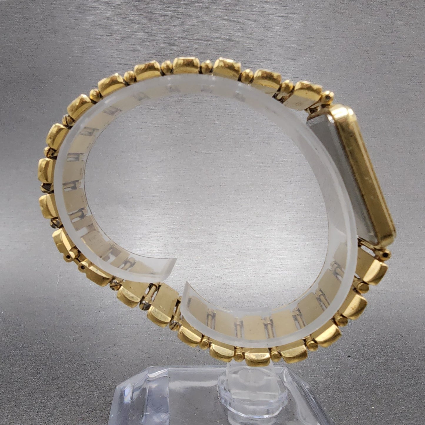 Seiko Tank Watch Men 23mm Champagne Dial Gold Tone Rectangle 73205889 New Batt8