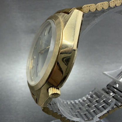 Bulova Accutron Watch Men 37mm Champagne Dial Gold Tone Date Round New Batt N72