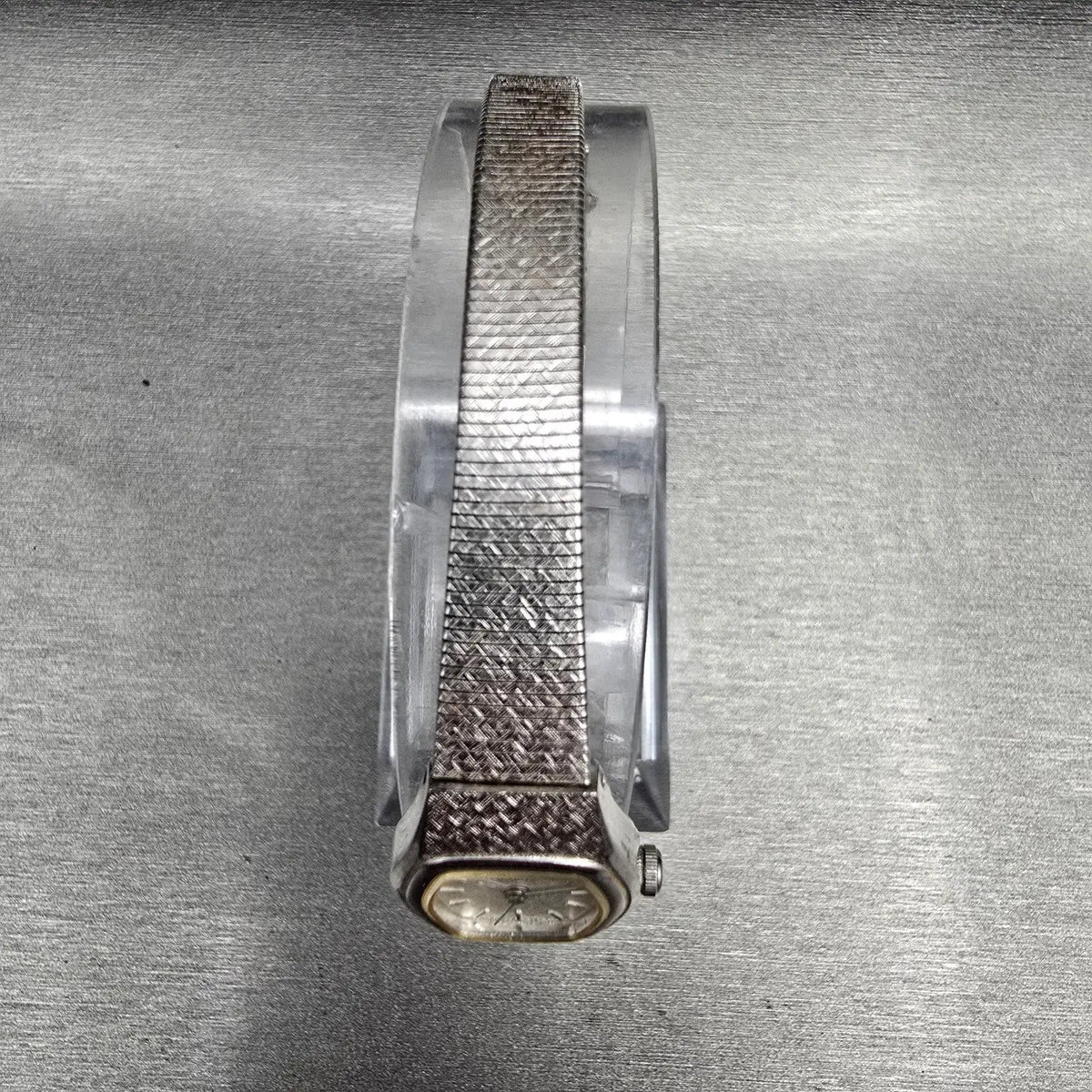 Seiko Watch Women 16mm Silver Dial Silver Hexagon 2C21-5149 New Battery VTG JP6