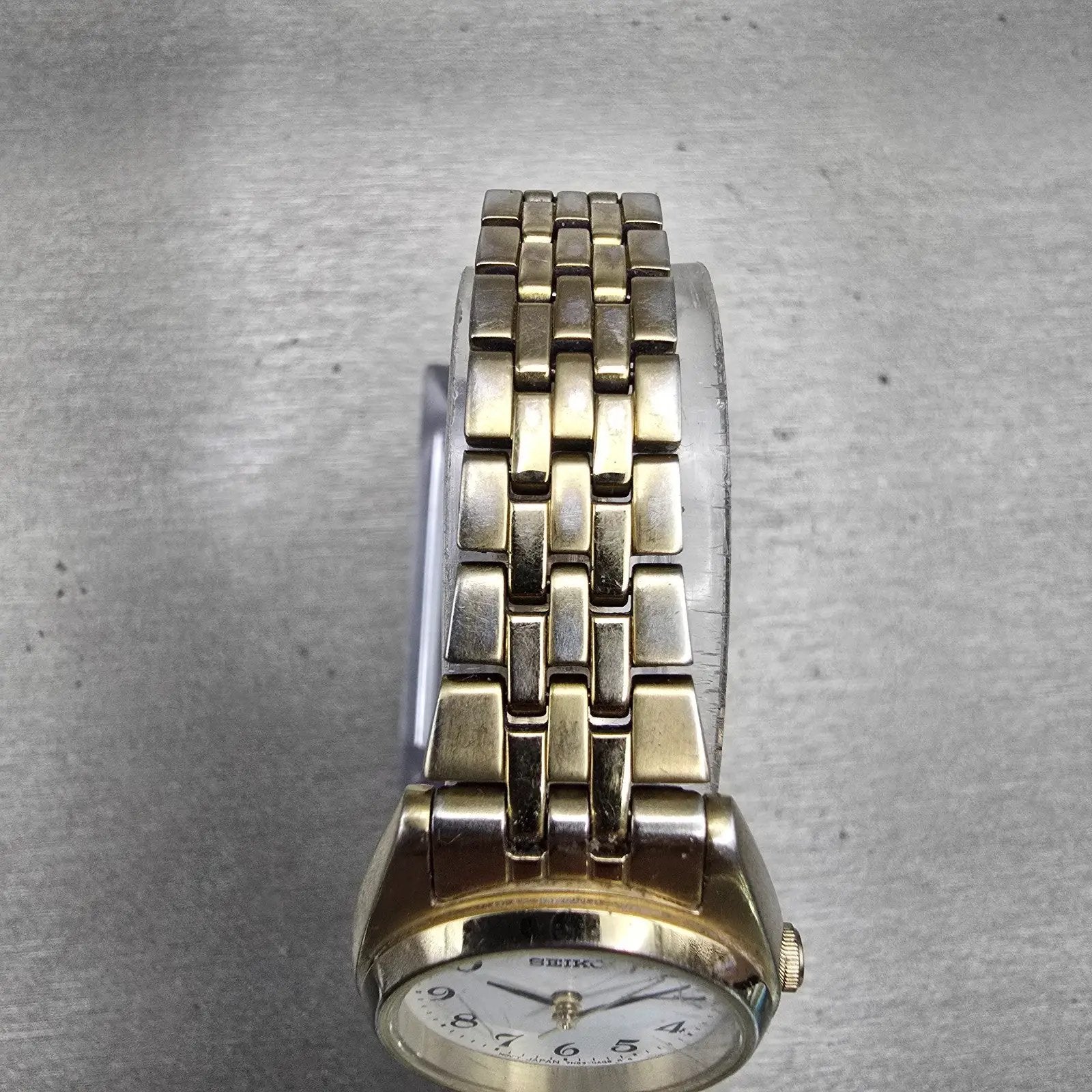Seiko Watch Women 24mm White Dial Gold Tone Daydate Round 7N83-0011 New Battery4