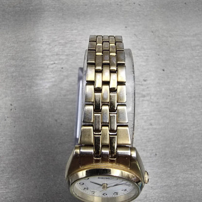 Seiko Watch Women 24mm White Dial Gold Tone Daydate Round 7N83-0011 New Battery4