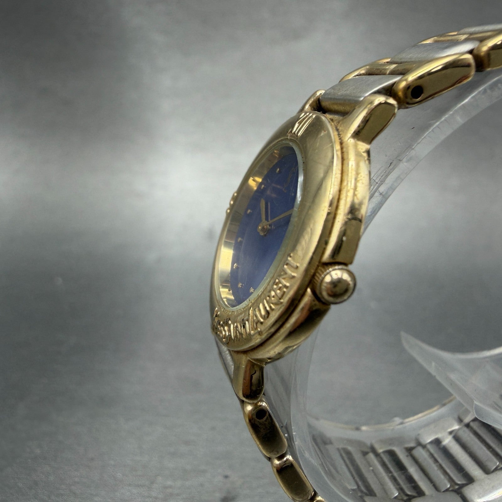 Yves Saint Laurent Watch Women 24mm Blue Dial Two Tone Round 2200-229789 Newbat2