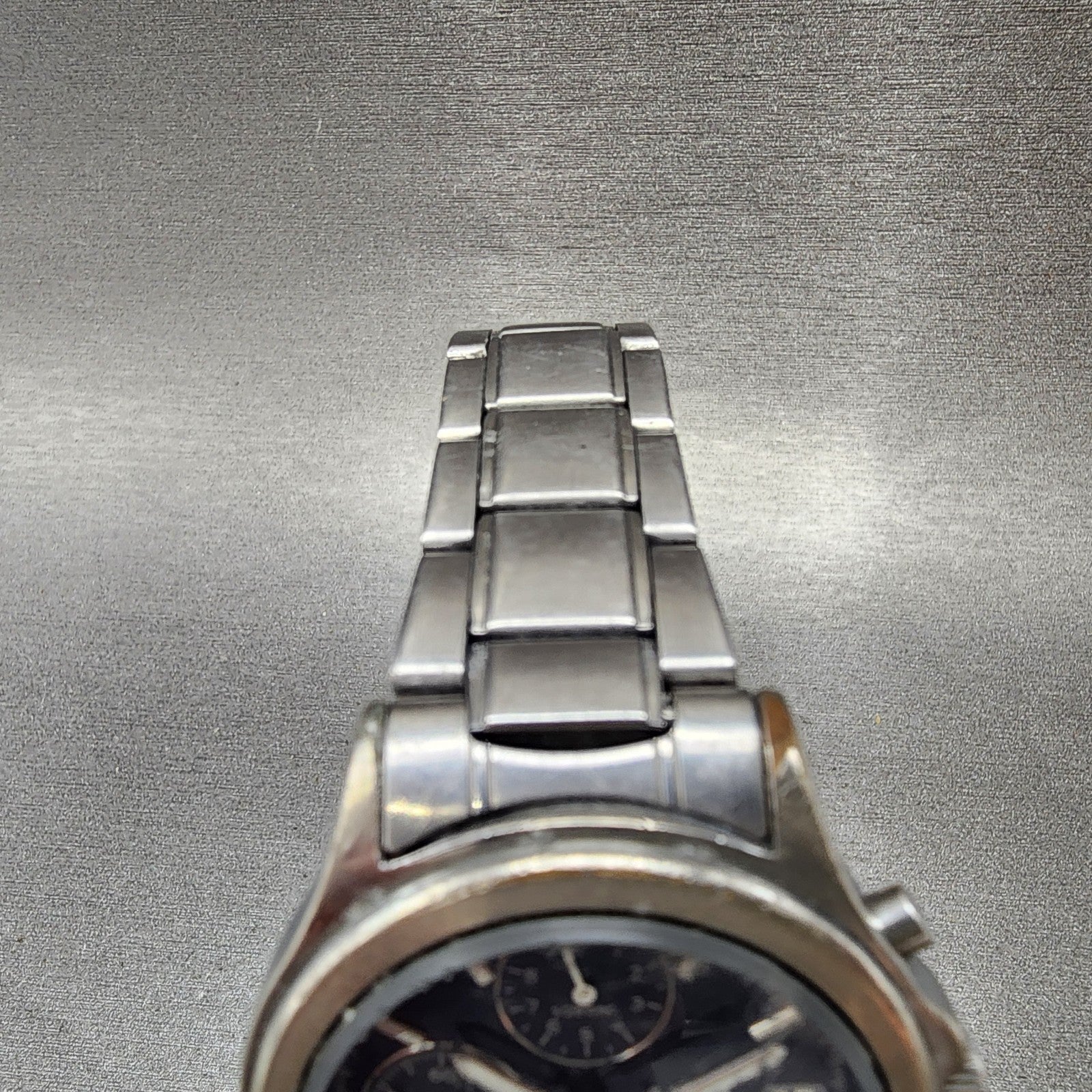 Seiko Alba Chronograph Watch Men 37mm Blue Dial Silver Tone Date 7t920ek0 PARTS5