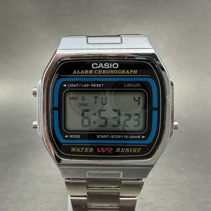 Casio A164W Illuminator Watch Men 36mm Digital Silver Tone Alarm Chrono New Batt0