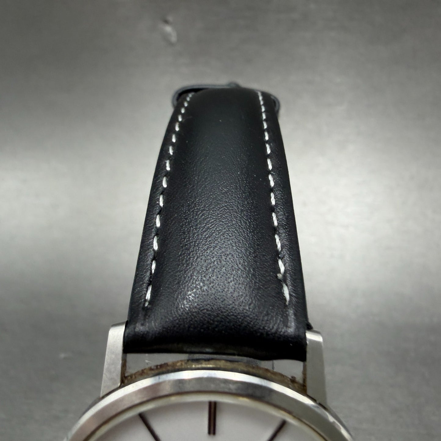 Seiko Watch Men 34mm White Dial Silver Tone Round Vintage 4130-9001 New Battery4