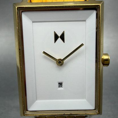 MVMT Signature Square 24mm White Dial Gold Tone Date Rectangle New battery1