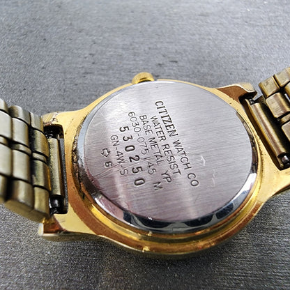 Citizen CQ Watch Women 26mm Champagne Dial Gold Tone Round 6030075145 New Batt9