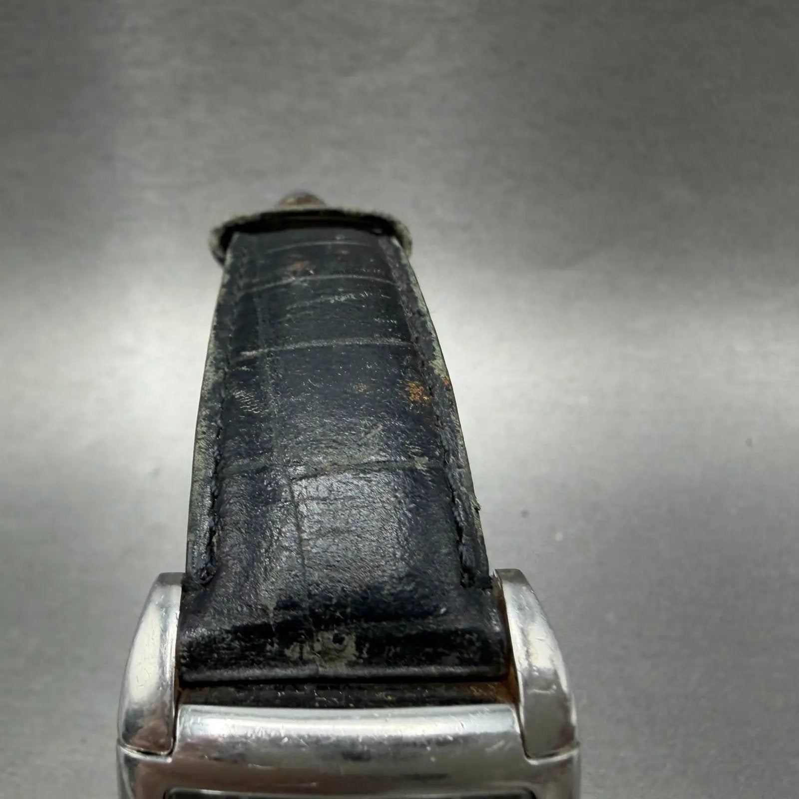 Emporio Armani Tank Watch Men 29mm Gray Dial Steel Date Rectangle AR-0272 NewBat4