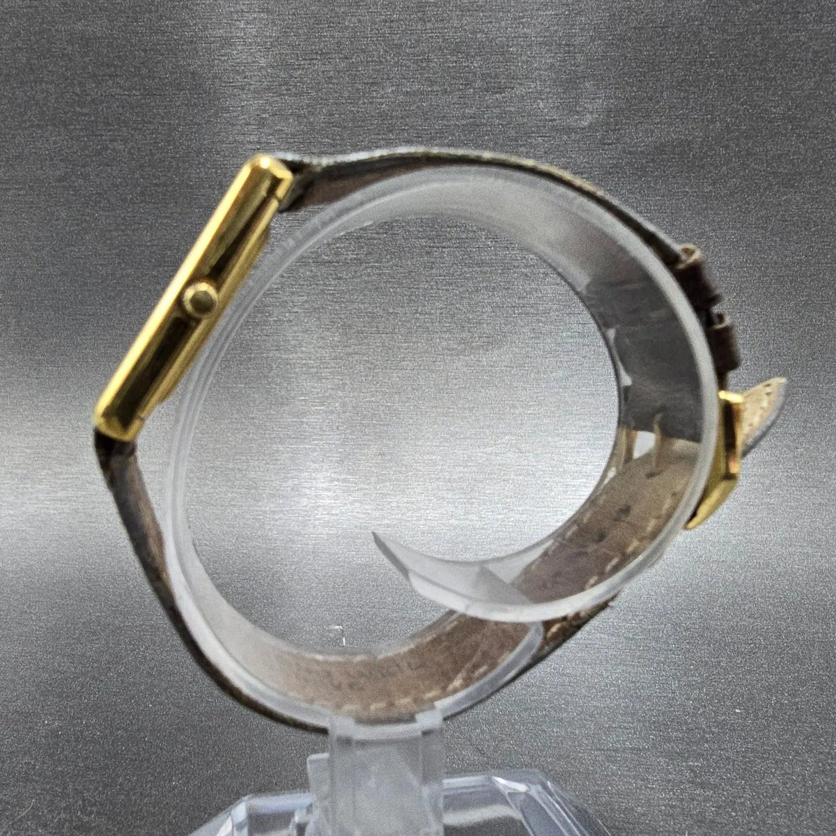 Raymond Weil Tank Watch Women 20mm Gold Dial Gold Plated 5766 NO GLASS New Batt6