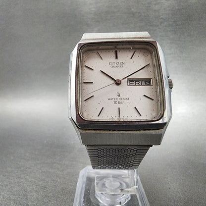 Citizen Tank Watch Men 32mm White Dial Steel Daydate Rectangle 3800-451287 PARTS