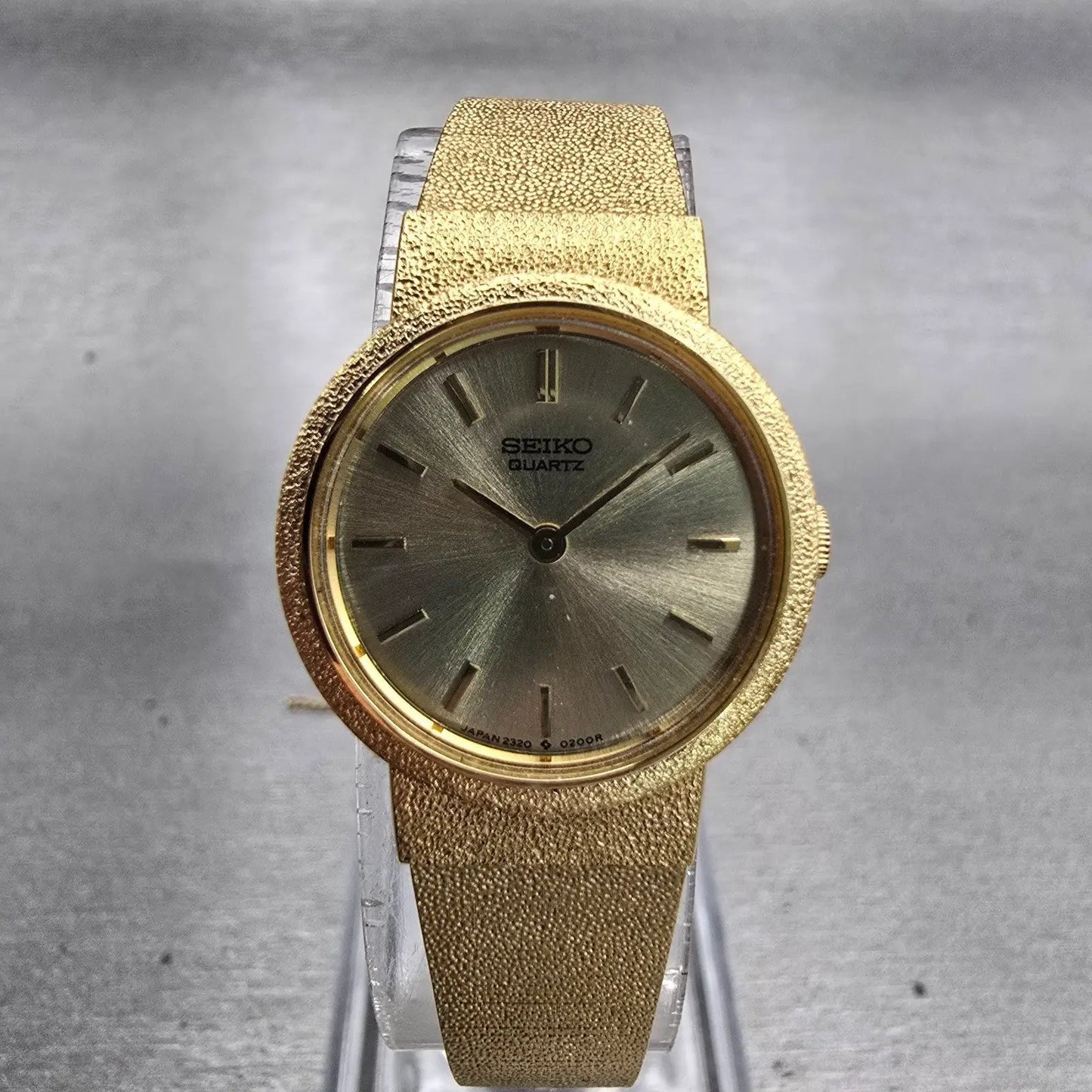 Seiko Watch Women 21mm Gold Dial Gold Tone Round 2320-0051 New Battery Vintage0