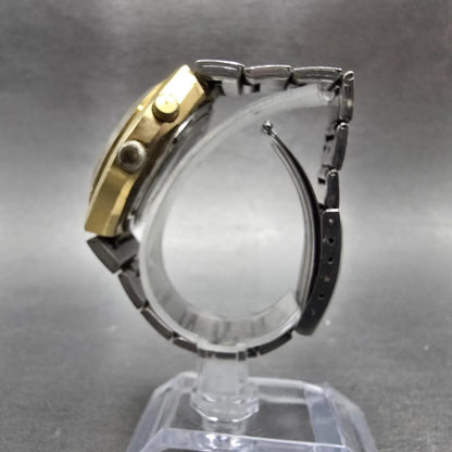 Seiko Bell-Matic Watch Men 39mm Gold Dial Gold Tone Daydate 4006-6049 Runs7