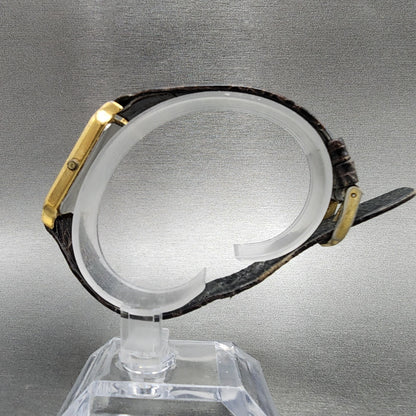 Wittnauer Tank Watch Women 25mm Gold Dial Gold Tone Rectangle 0280 New Battery