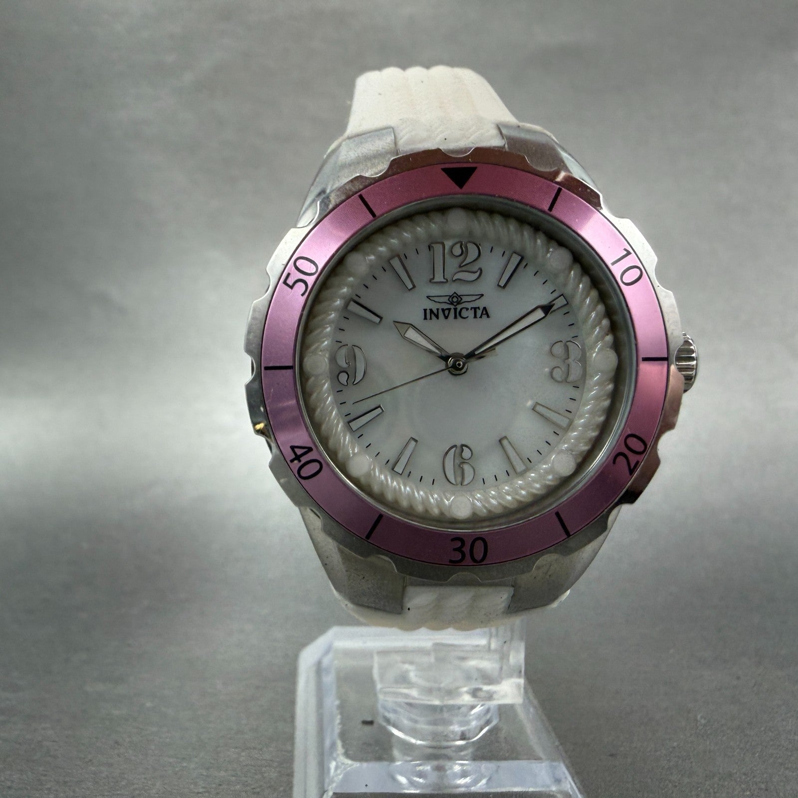 Invicta Angel Dive Watch Women 38mm MOP Dial Silver Tone 23746 New Battery5