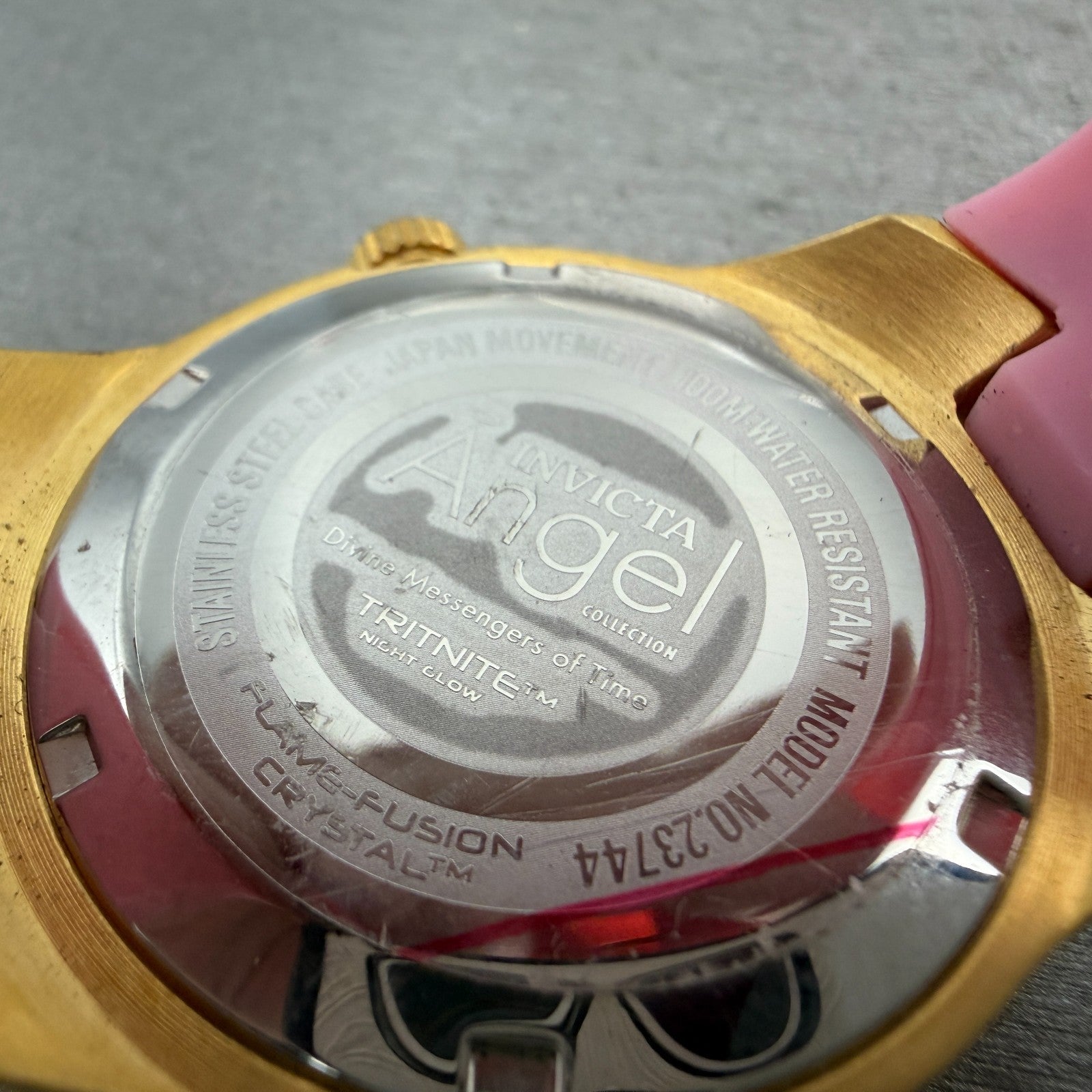 Invicta Angel Dive Watch Women 38mm MOP Dial Gold Tone Round 23744 New Battery9