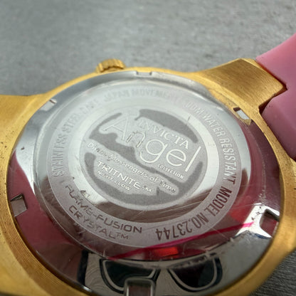 Invicta Angel Dive Watch Women 38mm MOP Dial Gold Tone Round 23744 New Battery9
