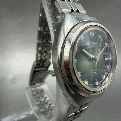 Seiko Automatic Watch Women 25mm Green Dial Silver Tone Date 2205-0520 PARTS4