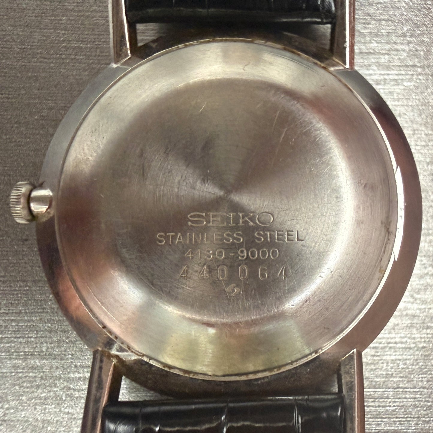 Seiko Watch Men 33mm White Dial Silver Tone Round 4130-9020 New Battery10