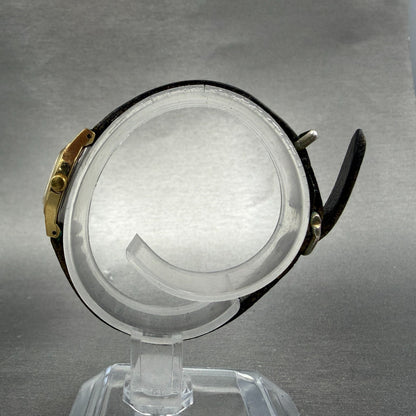Seiko Watch Women 16mm Black Dial Gold Tone Square 2C20-5770 New Battery VTG6