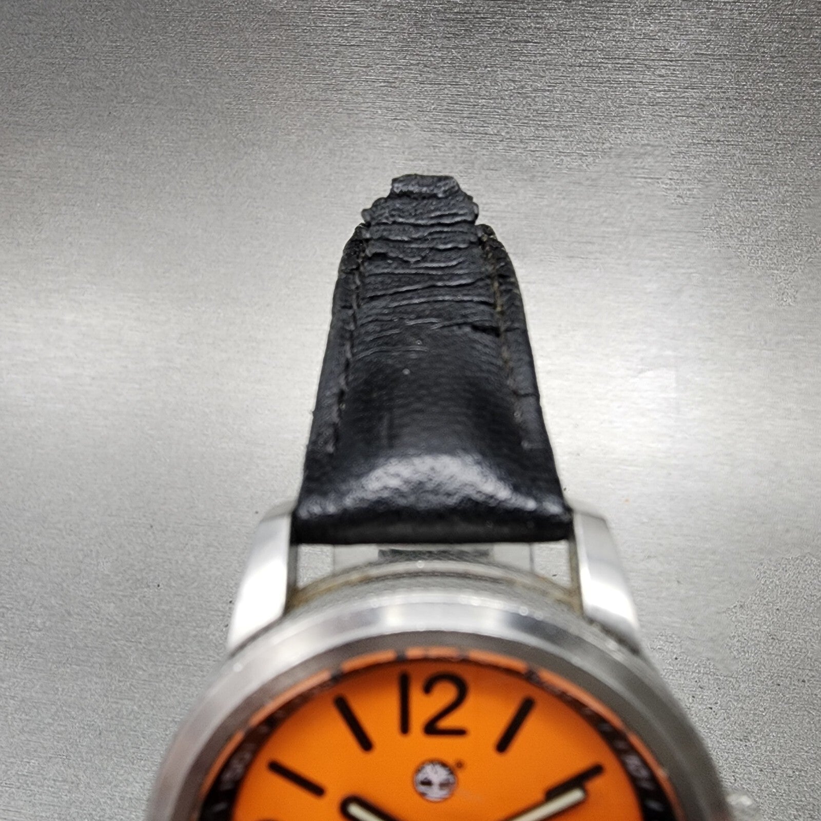 Timberland Dive Watch Men 36mm Orange Dial Steel Date Round YBAL1 New Battery4