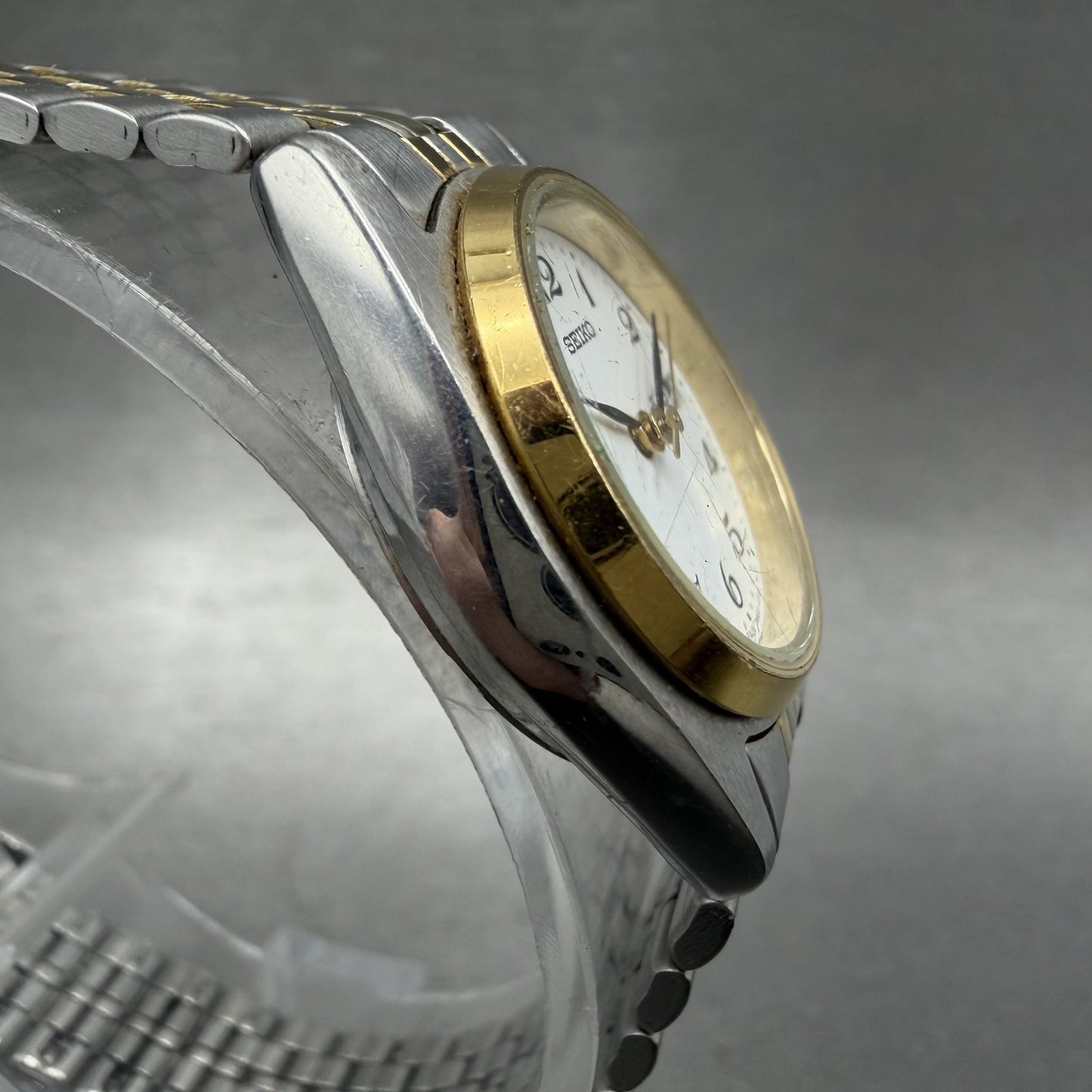 Seiko Watch Women 24mm White Dial Two Tone Daydate Round 7N83-0011 New Battery3