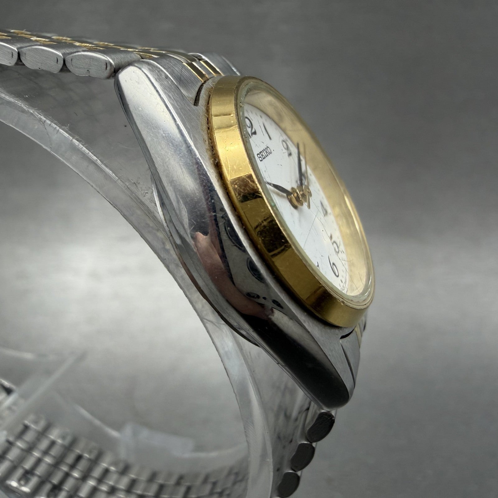 Seiko Watch Women 24mm White Dial Two Tone Daydate Round 7N83-0011 New Battery3