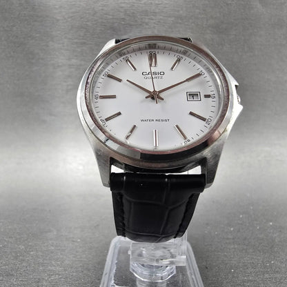 Casio Watch Men 37mm White Dial Silver Tone Date Round MTP-1183 New Battery5