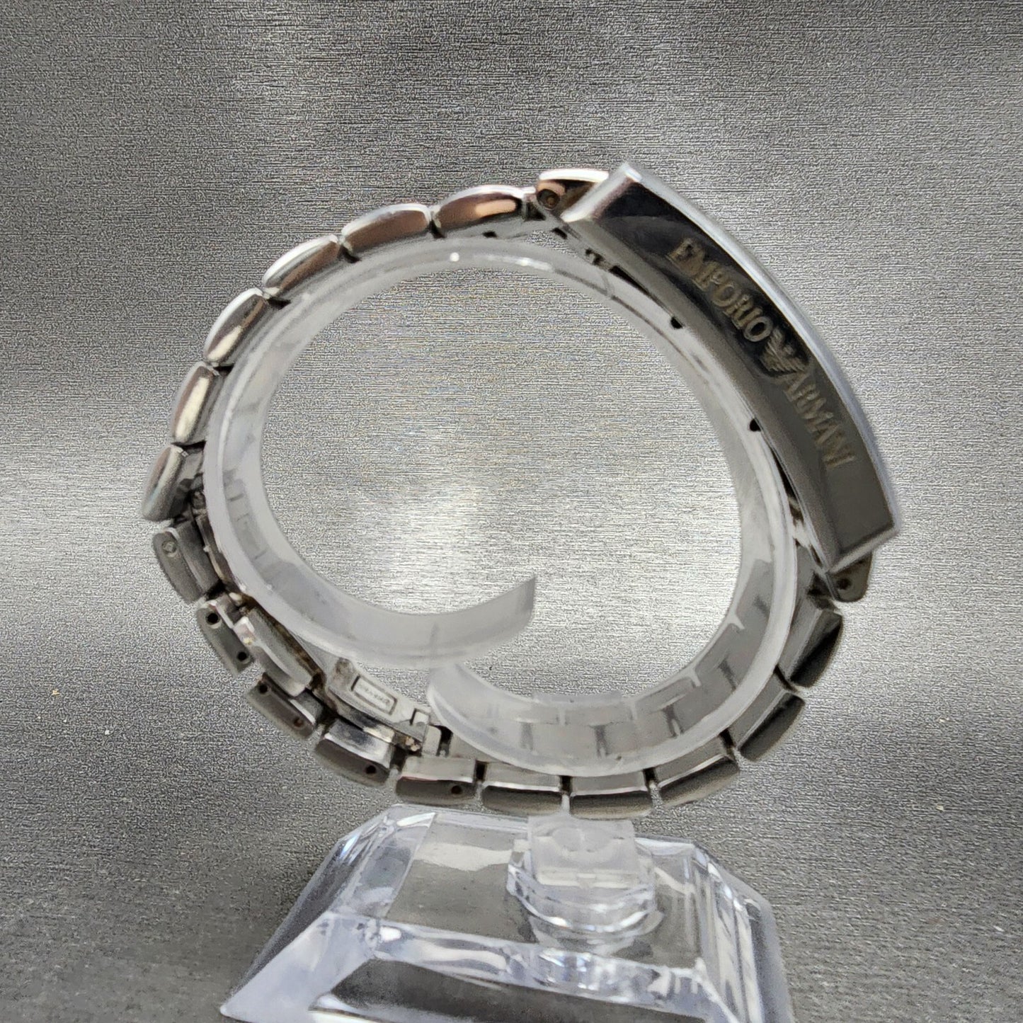 Emporio Armani Tank Watch Men 25mm White Dial Steel Small Seconds AR0146 PARTS9