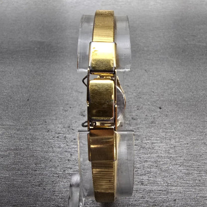 Seiko Watch Women 17mm Gold Dial Gold Tone Round 2P20-0A89 New Battery Vintage7